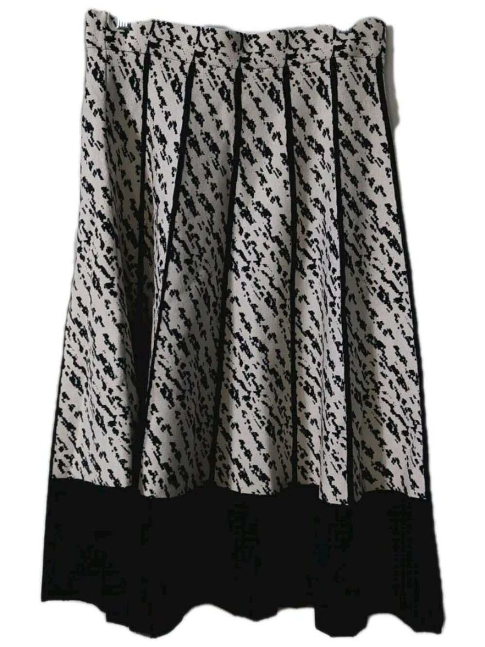 Catherine Malandrino Women's Knit Sweater Skirt Black Cream Size Large